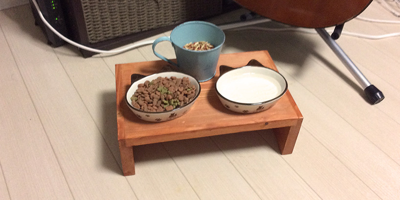 コーナンに売っているモノを使って 激安で猫まんま台が作れたのでねこのために作ってあげた Achiyochi Jp